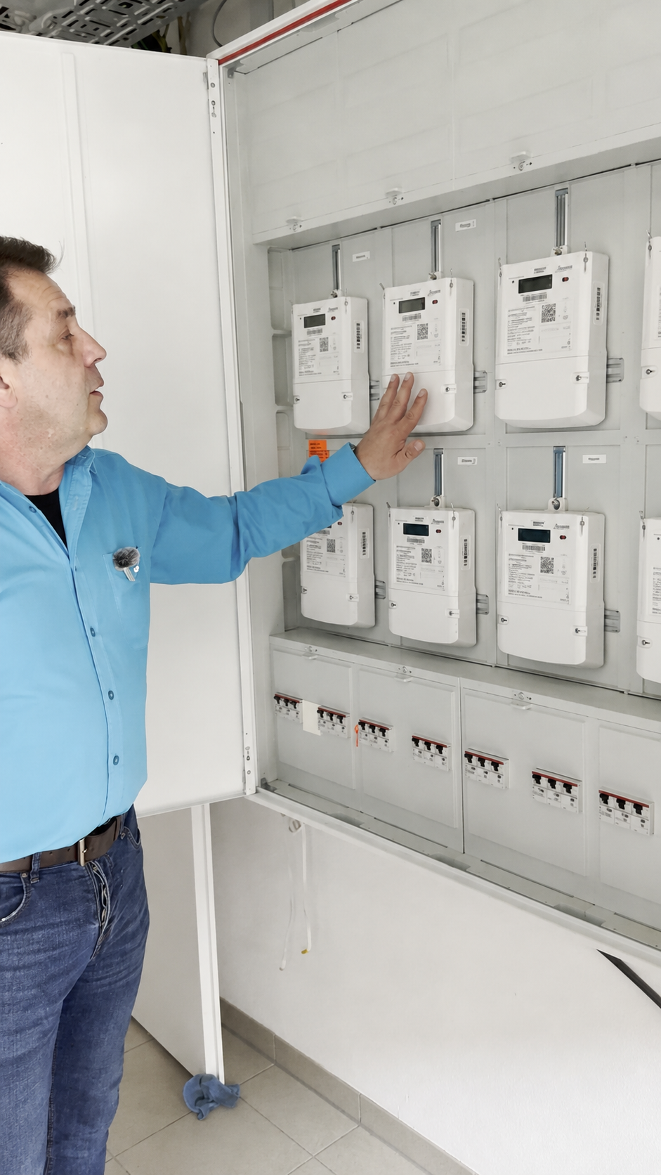 Energieberater bei der technischen Besichtigung einer Gebäudeanlage