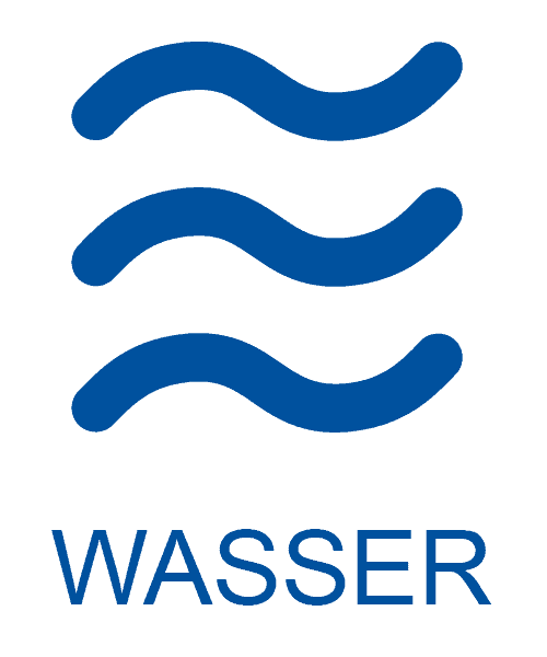 Wasserwellen-Symbol für nachhaltige Energie- und Wasserkonzepte.
